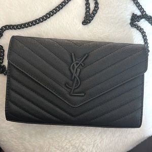 YSL Black Wallet On Chain